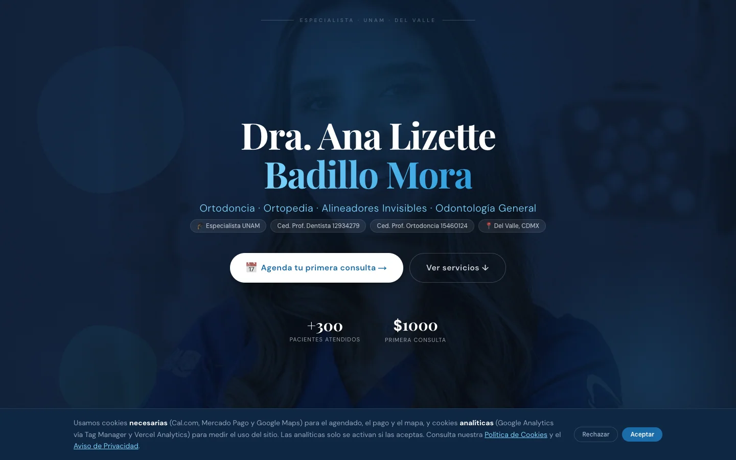 Dra. Ana Mora — captura de la portada pública