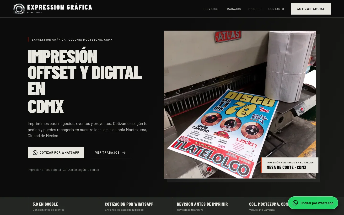 Expression Gráfica — captura de la portada pública